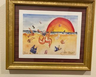 Framed & Matted Watercolor "Free at Last" by Jill Neal