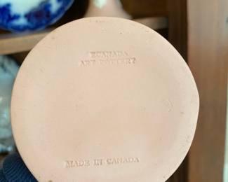 Pair of Vintage ECanada Art Pottery Pink Jasperware Floral Vase