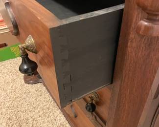 Victorian Walnut and Marble Top 3-Drawer Washstand