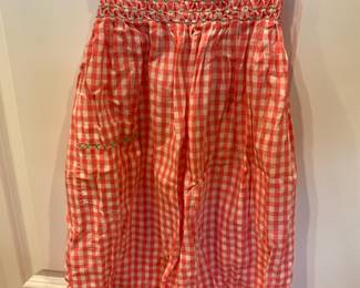Coral Checkered Apron Bottom