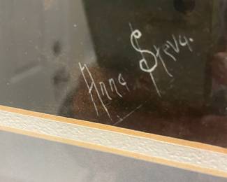 Framed & Matted Evening Woods Painting by Anna Steva