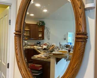 Oak Oval Wall Mirror