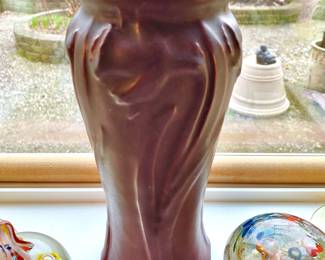 1920 Van Briggle Daffodil Shaped Vase In Mulberry Glaze