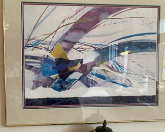 Large Framed Contemporary Motion Print