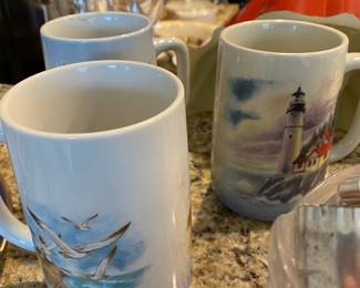 Assortment of Otagiri Nautical Coffee Mugs