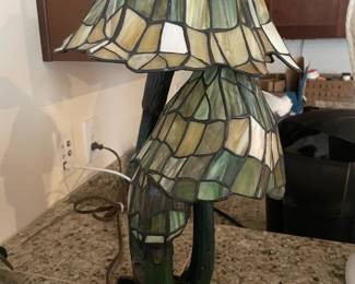Tiffany Style Green Mushroom Table Lamp