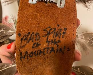 Wall Mounted Carved Wood Mask "Bad Spirit of the Mountain"