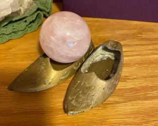 2 Etched Brass Shoe Ashtray/Incense Holder
