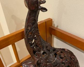 Ornately Carved Wood Giraffe Sculpture