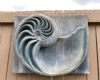 Indoor/Outdoor Stone Nautilus Wall Decor