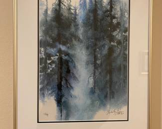 Framed & Matted Signed Watercolor "Fog"