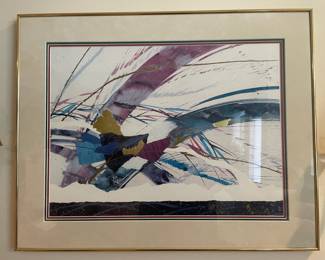 Large Framed Contemporary Motion Print