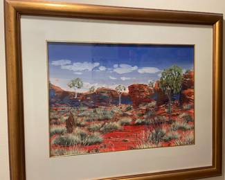 Framed & Matted Painting of The Outback by Russell Morrison