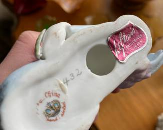 Two 1940's Porcelain Lefton Angel Figurines