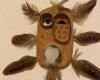 Wall Mounted Carved Wood Mask "Bad Spirit of the Mountain"