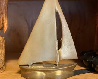 Brass Sailboat Figurine