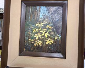 Framed vintage signed oil painting