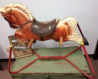 Vintage children's items. Rocking horse