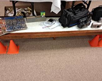 12" tall 5 1/2ft. long marble inlay table