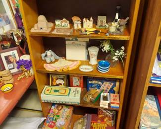 Bookshelf and games.