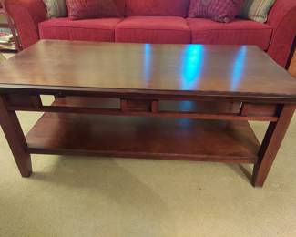 Wooden coffee table.