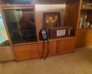 Oak entertainment unit.