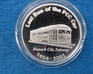 Lot 75. .999 Silver commemorative coin from the New Jersey Transit.