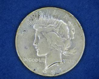 Lot 129. 1924 S Peace Silver Dollar