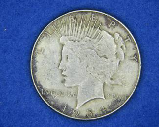 Lot 126. 1934 P Peace Silver Dollar
