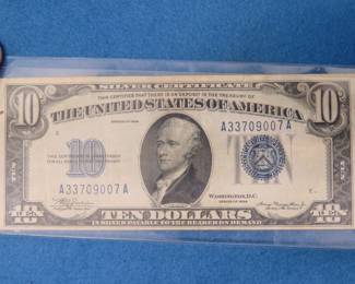 Lot 147. 1934 $10 Blue Seal Silver Certificate