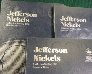 Lot 16. Three Jefferson Nickel Folders and Nickels Starting 1996 Number 3.