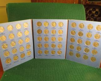 Lot 54. 60 Jefferson Nickels in a complete folder from 1938 to 1959 including all nine war nickels.