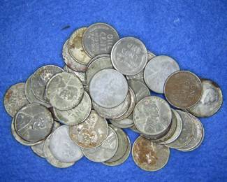 Lot 133. Fifty 1943 Zinc Pennies