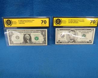 Lot 72. Perfect New $5 and $1 Star Notes