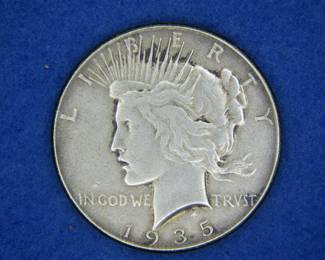 Lot 127. 1935 P Peace Silver Dollar