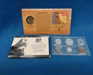 Lot 87. 5 Silver Proof State Quarters, 1962 Proof Set and One Sacagawea Dollar