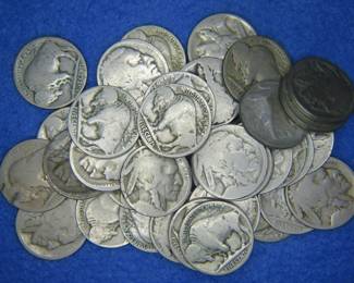 Lot 174. Forty Buffalo Nickels with no dates