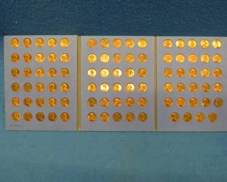 Lot 98. Lincoln Penny book full of AU pennies from the late 50's and early 60's