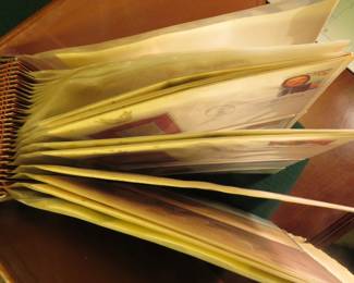 Lot 23. Large binder entitled Golden Replicas of United Stated Stamps with 19 envelopes with collectible stamps accompanied with golden replicas of each stamp.