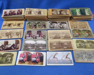 Lot 247. Approx. 250 vintage stereo cards including Black Americana, Teddy Roosevelt and more