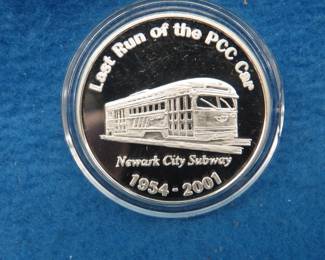 Lot 73. .999 Silver commemorative coin from the New Jersey Transit.