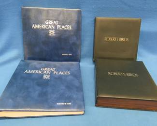 Lot 222. Two empty Roberts Birds binders and two Great Places stamp albums containing 38 cachets