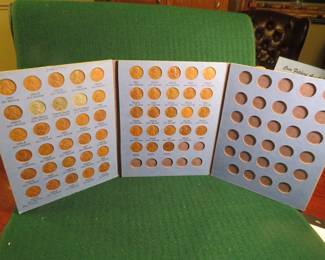 Lot 52. 53 Lincoln Wheat Pennies in a folder from 1941 through 1959.