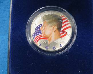Lot 85. Two 1964 Silver Kennedy Colorized Half Dollars