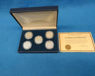 Lot 101. Five Silver Franklin Halves