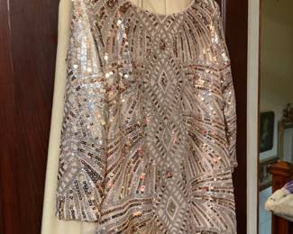 Sequin Dress, Wool Wrap