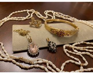 Some of the jewelry we are sorting 