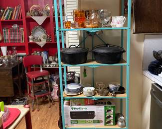 Cast iron Cookware, food saver system, Vintage glassware 