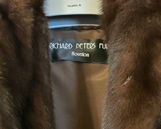 Mink by Richard Peters Fur,  original cost new $3,000.   Here at the Estate Sale you will find it much more affordable.