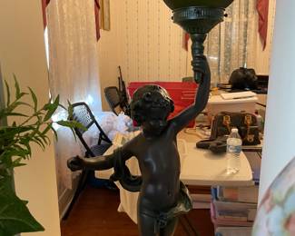 Pair of Cherub Lamps